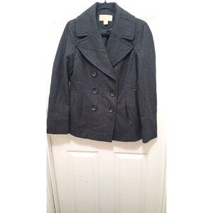 Michael Kord Gray Wool Blend Double-Breasted Peacoat  Size S